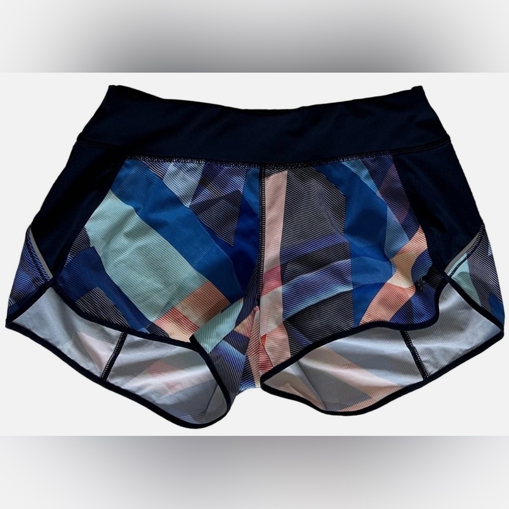 Athleta Womens Blue Electric Geo Track This Run Short